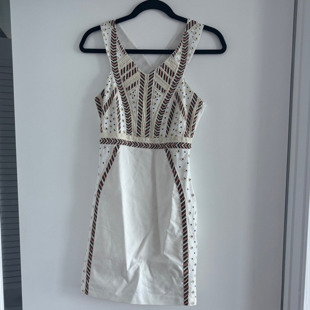 Zara Beaded Size S Geometric Mini Dress